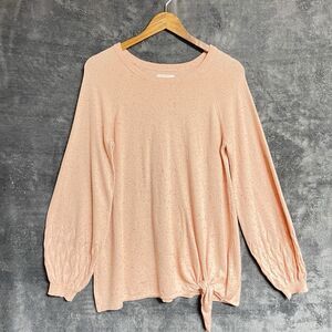 Lauren Conrad Women's Pink Soft Marled Pullover Balloon Sleeve Sweater Size/ M